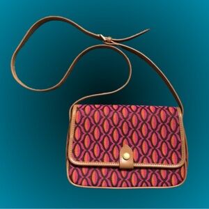 Boden structured cross-body bag in red geo print purse geometric